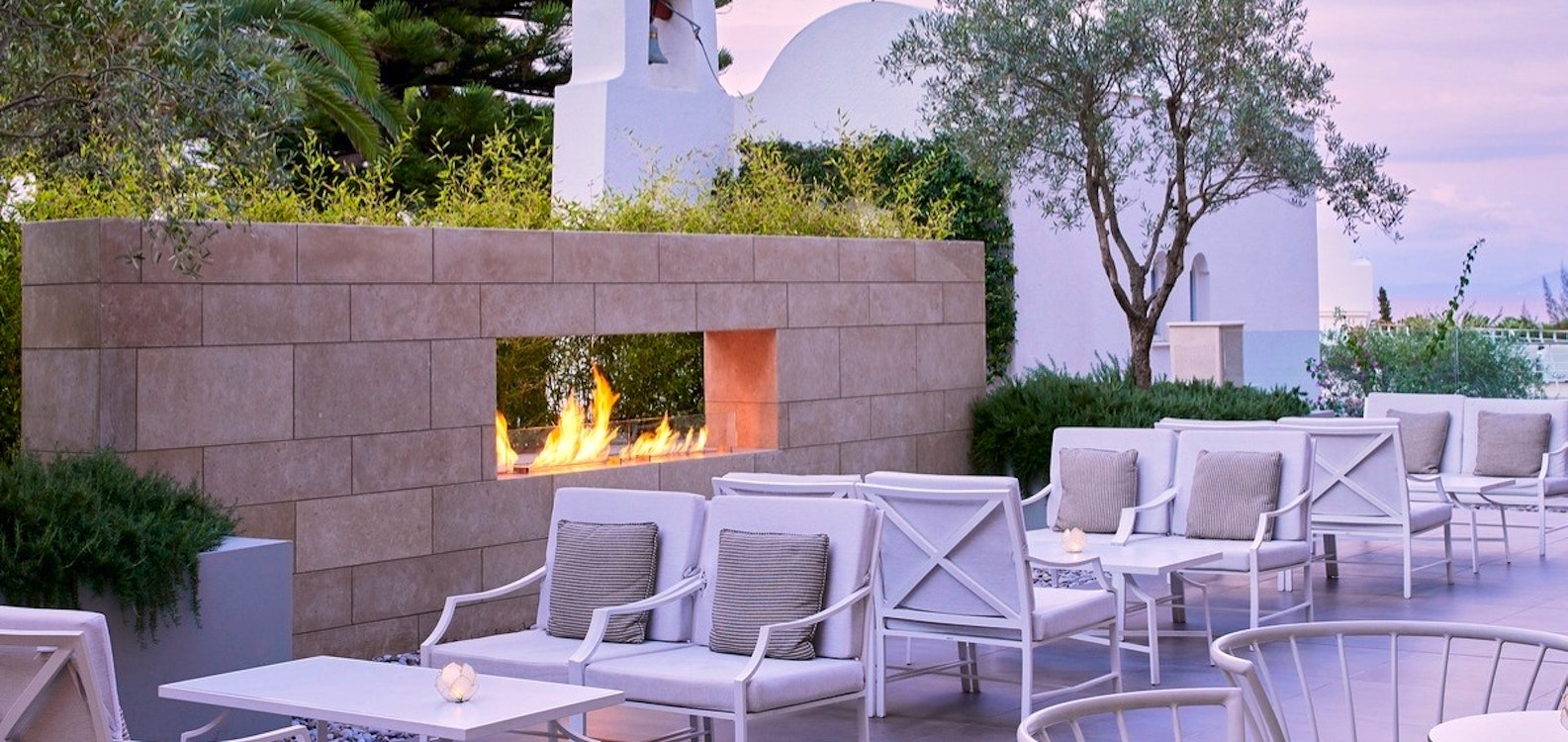 outdoor lobby bar at marbella corfu greece