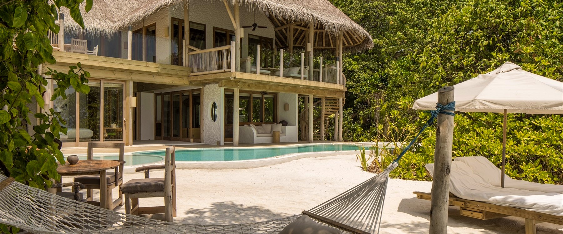 Exterior of 3 Bedroom Villa Suite with Pool at Soneva Fushi, Maldives, Indian Ocean 