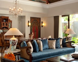 Two bedroom Legong Villa suite living room area at Sudamala Suites & Villas