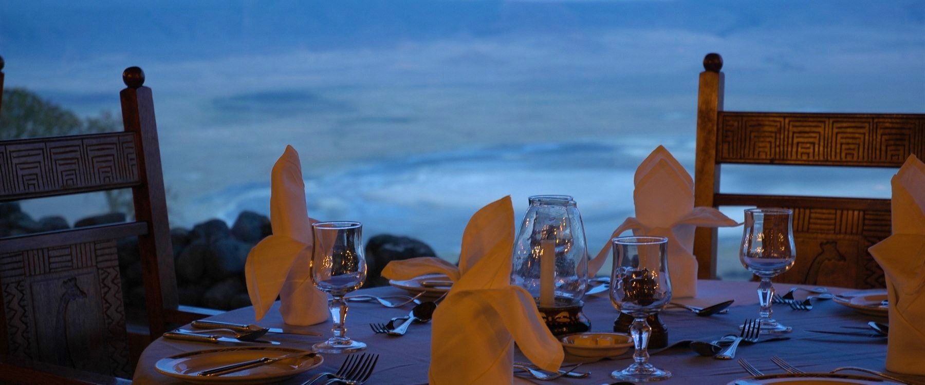 View from dining room at Ngorongoro Serena Safari Lodge