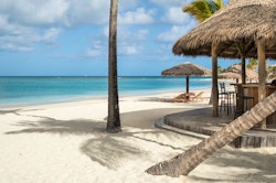 The beach at Jumby Bay Island, Antigua, Caribbean