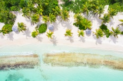 The beach at Jumby Bay Island, Antigua, Caribbean