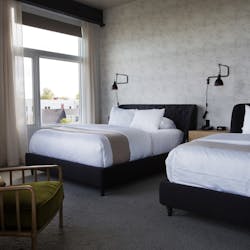 Bespoke Twin Guestroom at 250 Maine Hotel, Maine Coast, New England, USA