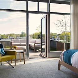 Balconied Guestroom at 250 Maine Hotel, Maine Coast, New England, USA
