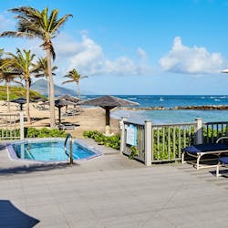 Terrace with Jacuzzi Overlooking the Ocean at Nisbet Plantation Beach Club, Nevis
