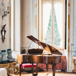 Grand Piano in the Living Room at Villa Sola Cabiati