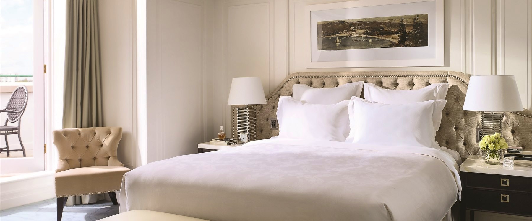 Langham suite bedroom, The Langham, Sydney