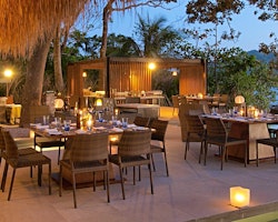 Dinner set up at El Nido Pangulasian Island, Palawan