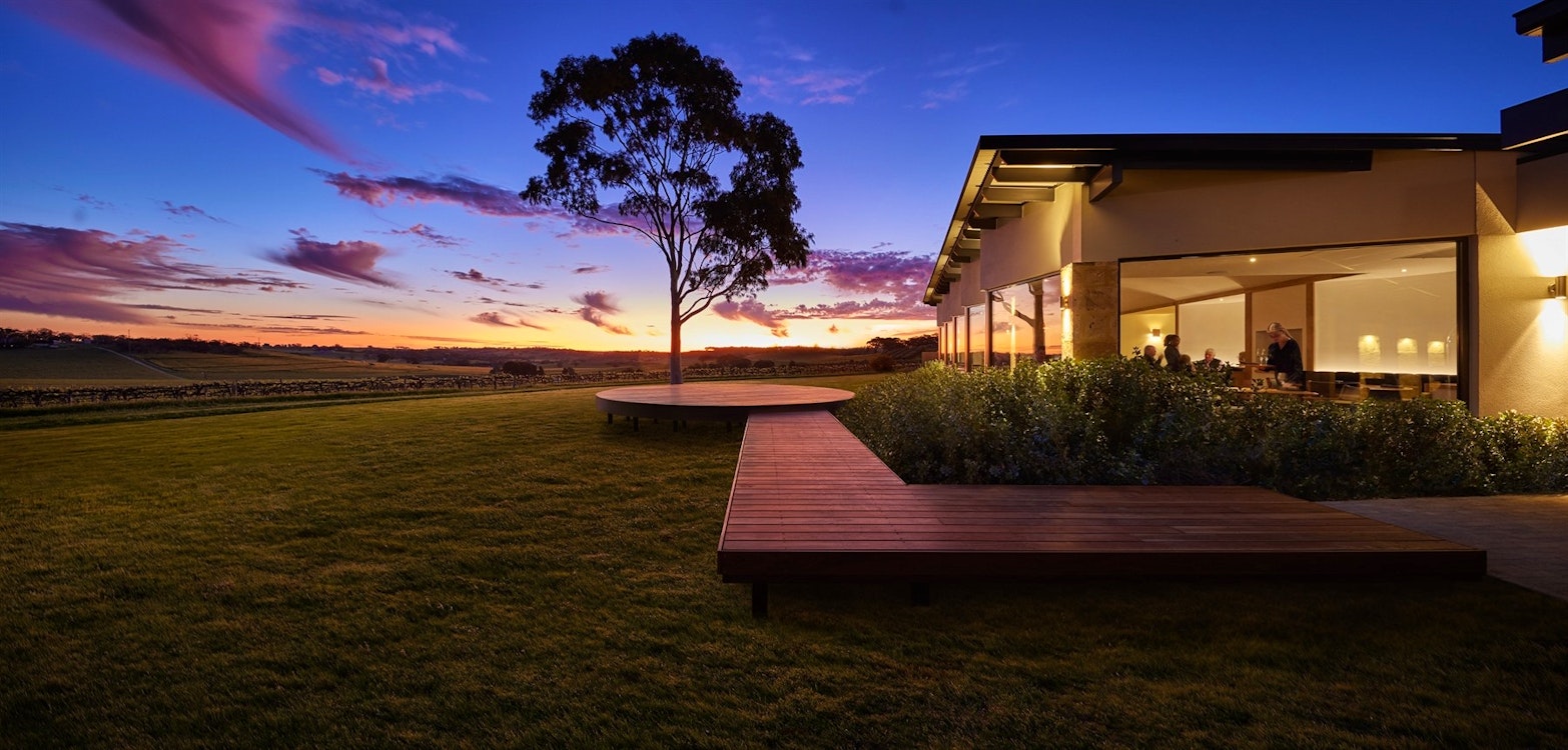 appellation deck at sunset at the louise barossa valley
