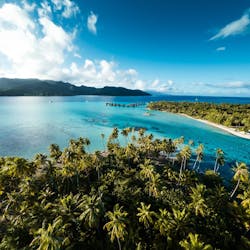 aerial view of le tahaa island resort spa tahiti french polynesia