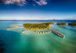 aerial view at le tahaa island resort spa tahiti french polynesia