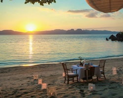 Private dining at El Nido Lagen Island, Palawan