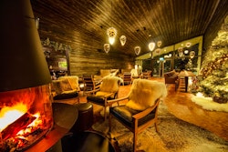 Lounge at Rakas Restaurant and Bar, Arctic Treehouse Hotel, Finland