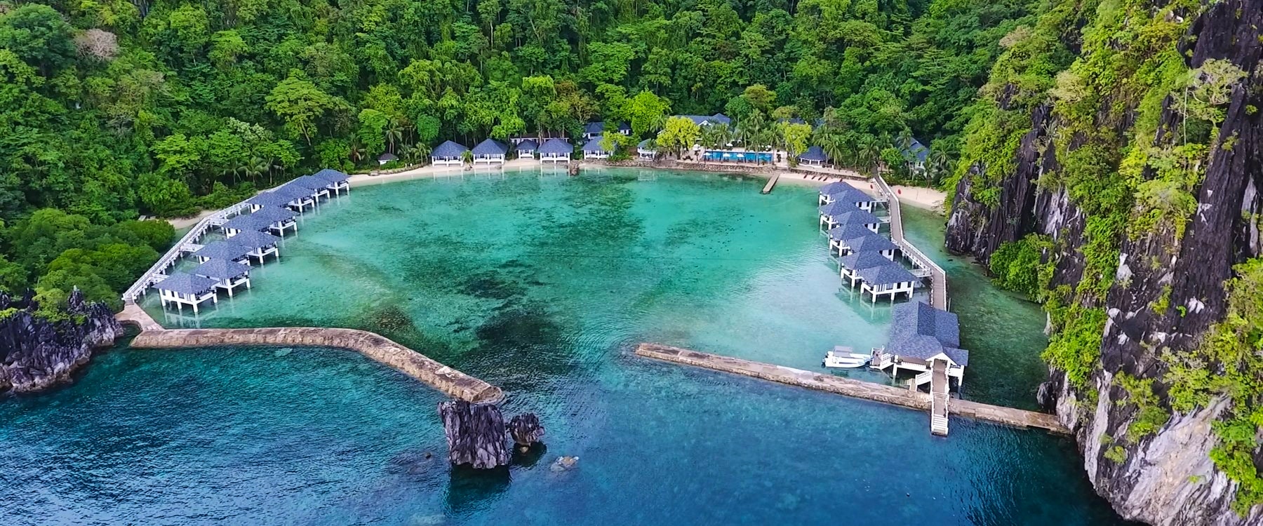 Aerial view of El Nido Lagen Island, Palawan