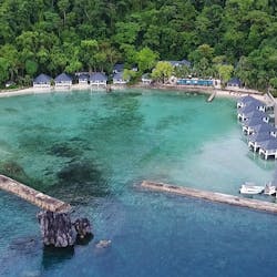 Aerial view of El Nido Lagen Island, Palawan