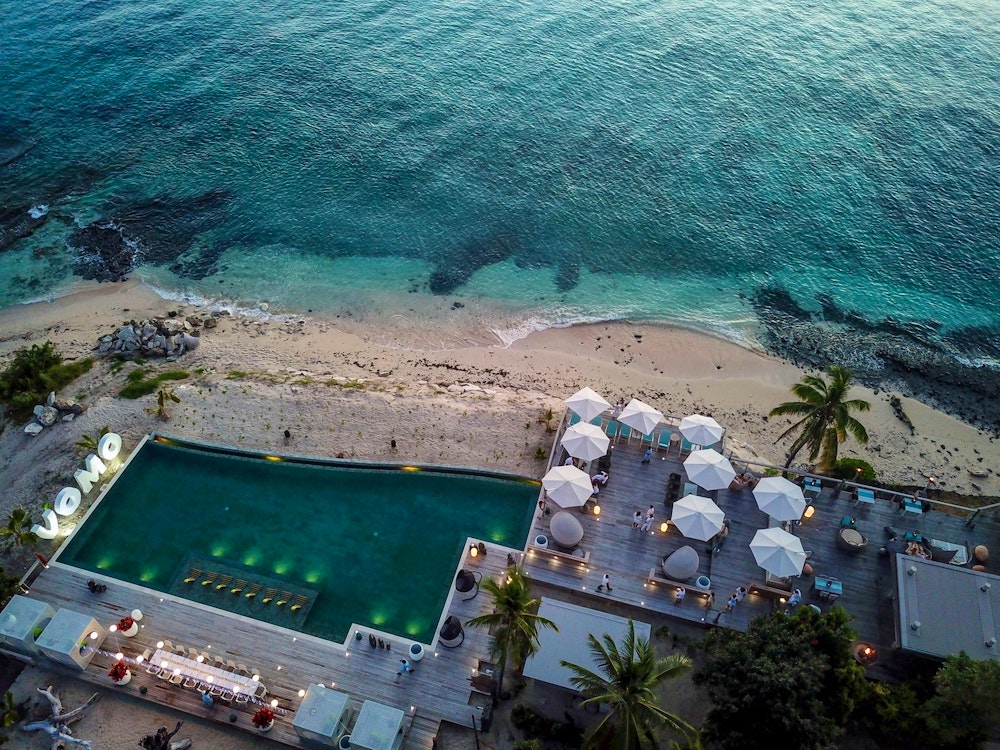 Ariel of Adult Pool at VOMO Island Resort, Fiji