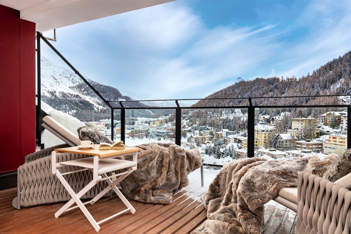 Tower Penthouse Balcony, Badrutt’s Palace, St. Moritz