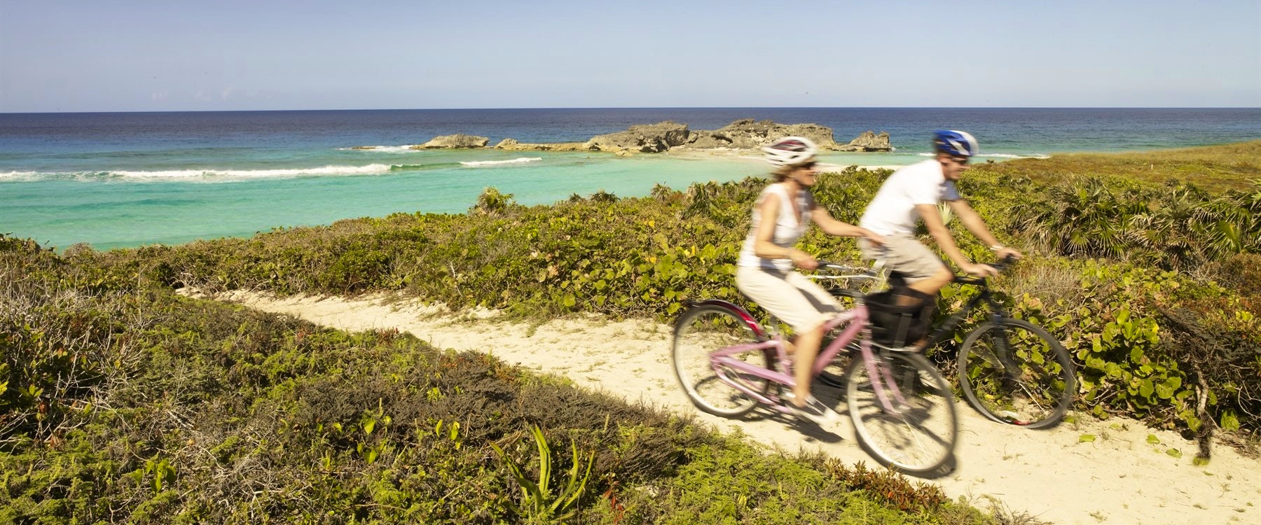 Cycling on the island at COMO Parrot Cay, Turks and Caicos