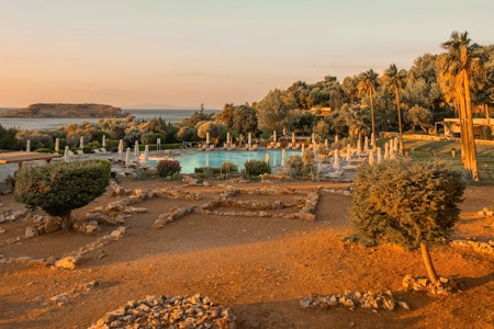 relaxing afternoons by the pool and the archaeological site