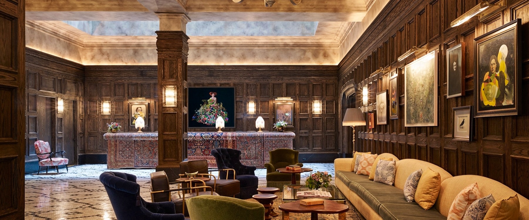 the lobby at the beekman a thompson hotel