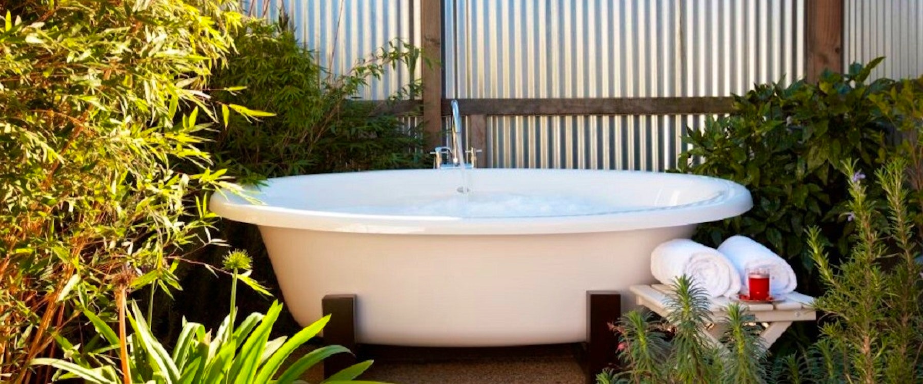 Harvest Cottage Outdoor Bathtub at Carneros Resort and Spa, Napa Valley