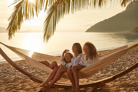Family in Hammock at The Sundays, Hamilton Island, Australia