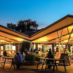 Patio in the evening, Cooinda Lodge Kakadu