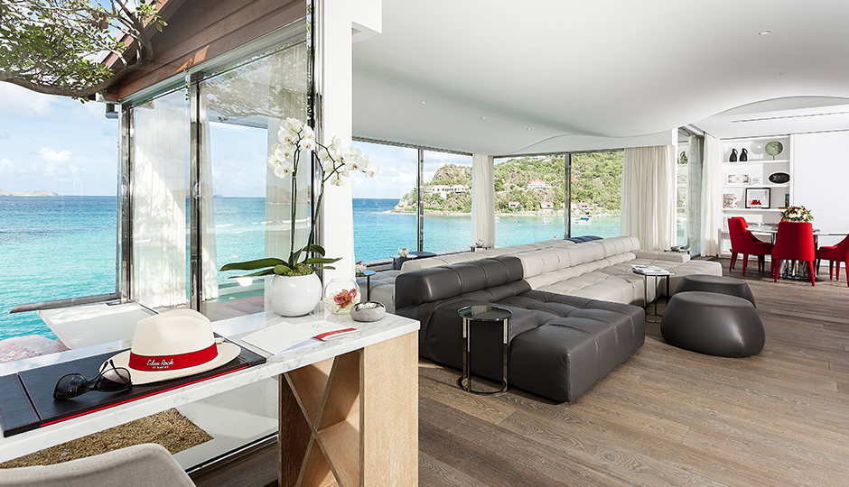 Interior and Sea Veiw at Christopher Columbus Suite at Eden Rock St