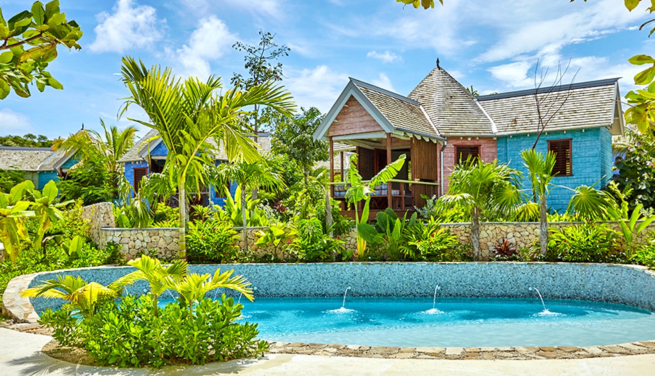 Pool area at GoldenEye, Jamaica 