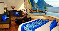 Moon Sanctuary Room with infinity pool at Jade Mountain, St Lucia