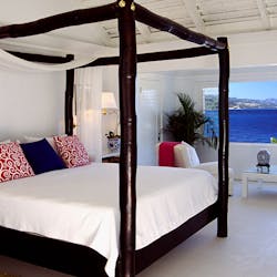 Bedroom with ocean view at Round Hill, Jamaica