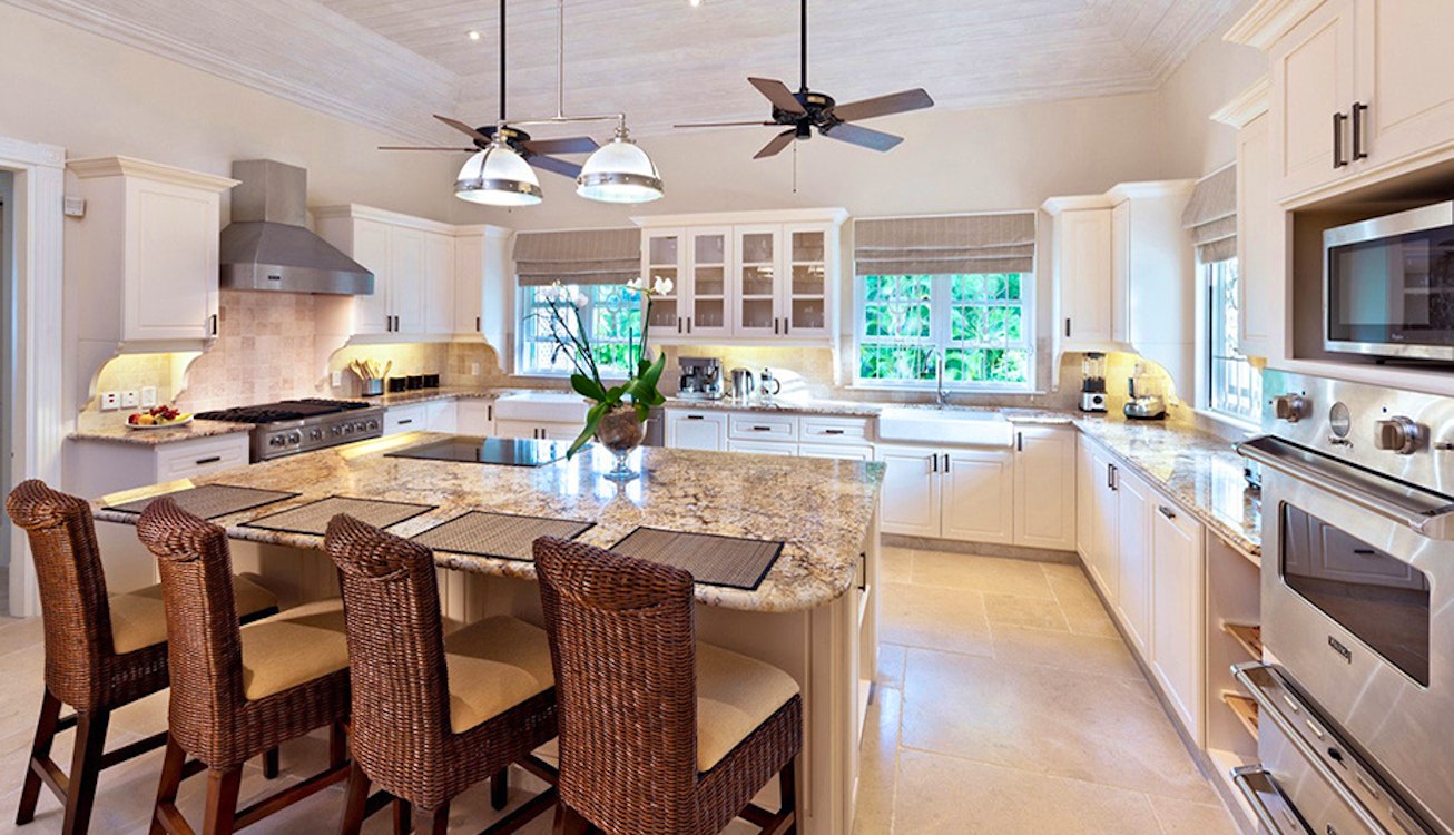 Kitchen Area at Windward House Villa, Sandy Lane Barbados 