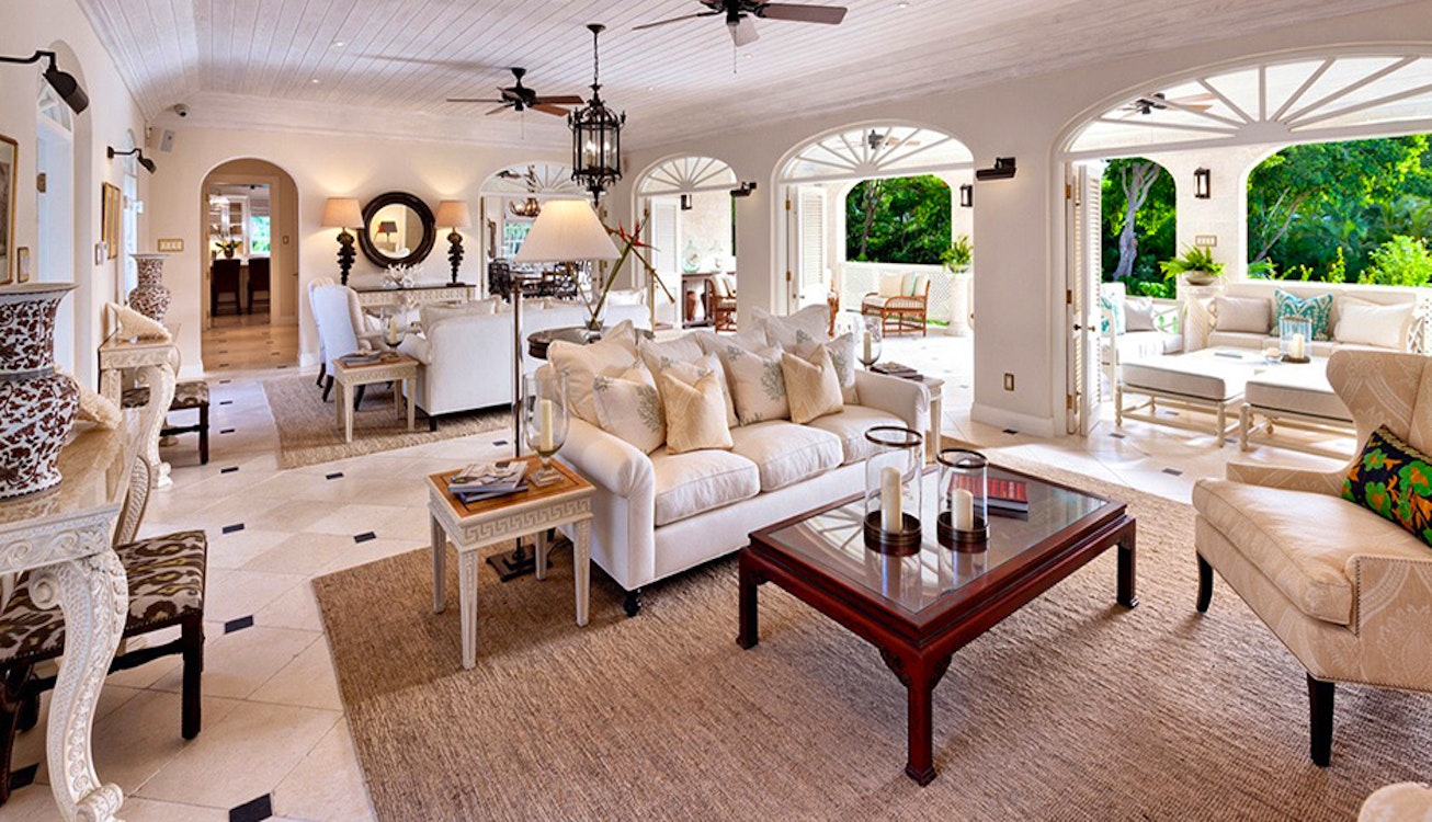 Living Area at Windward House Villa, Sandy Lane Barbados 