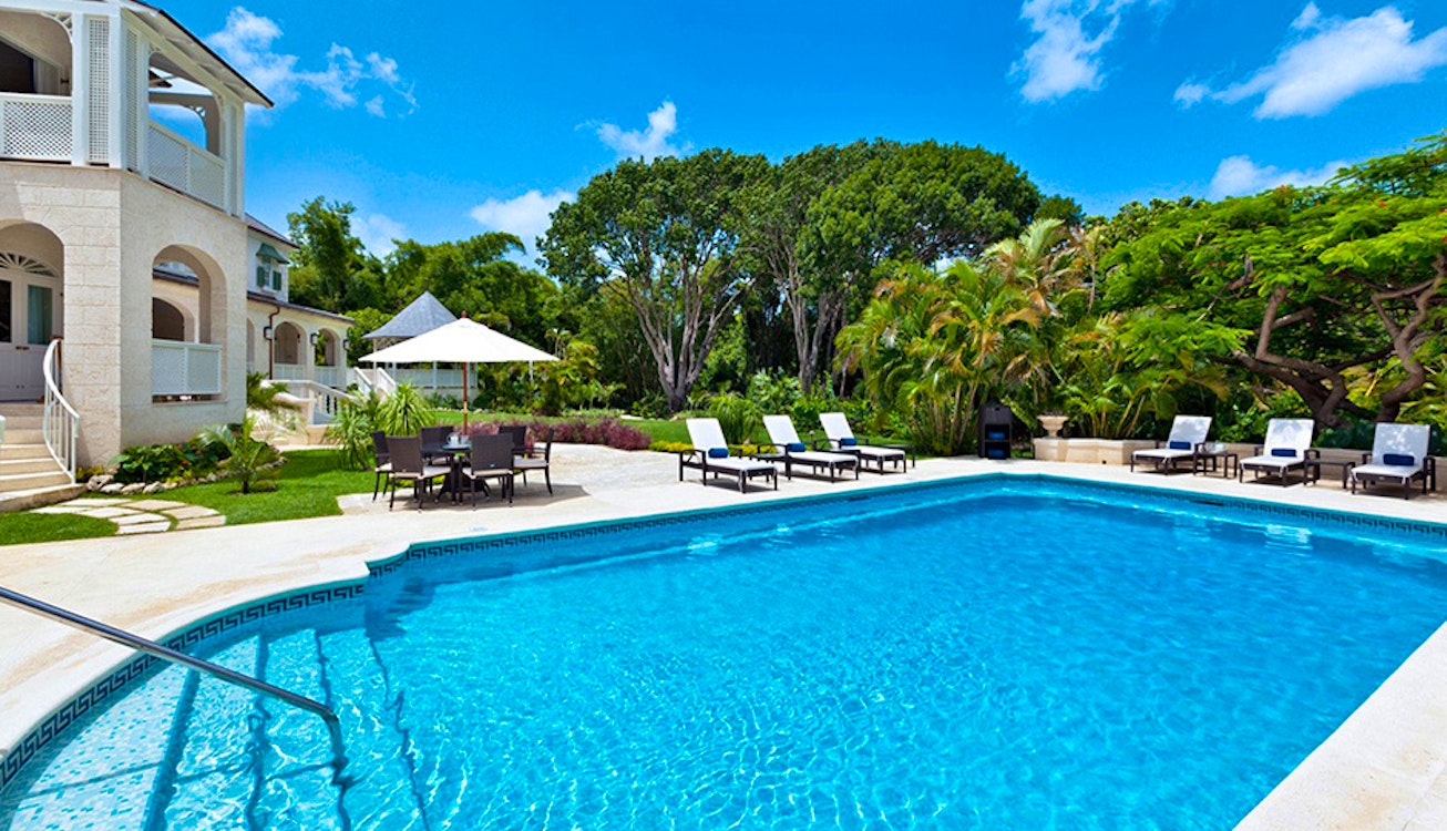 Pool Area at Windward House Villa, Sandy Lane Barbados 