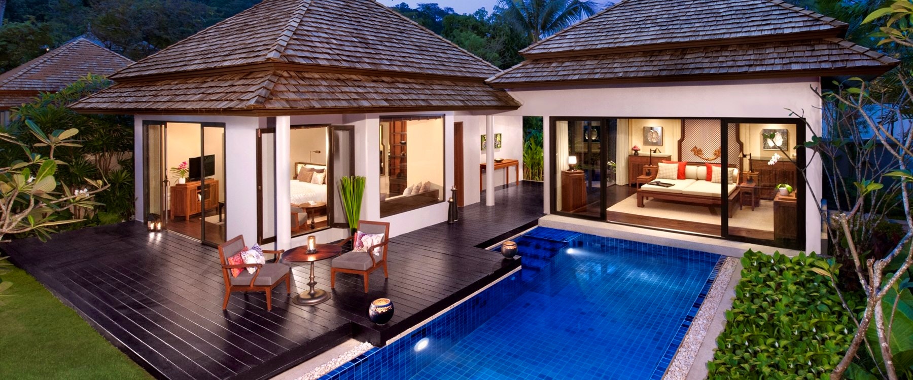 Beach Villa at Night at Anantara Layan Phuket Resort, Thailand