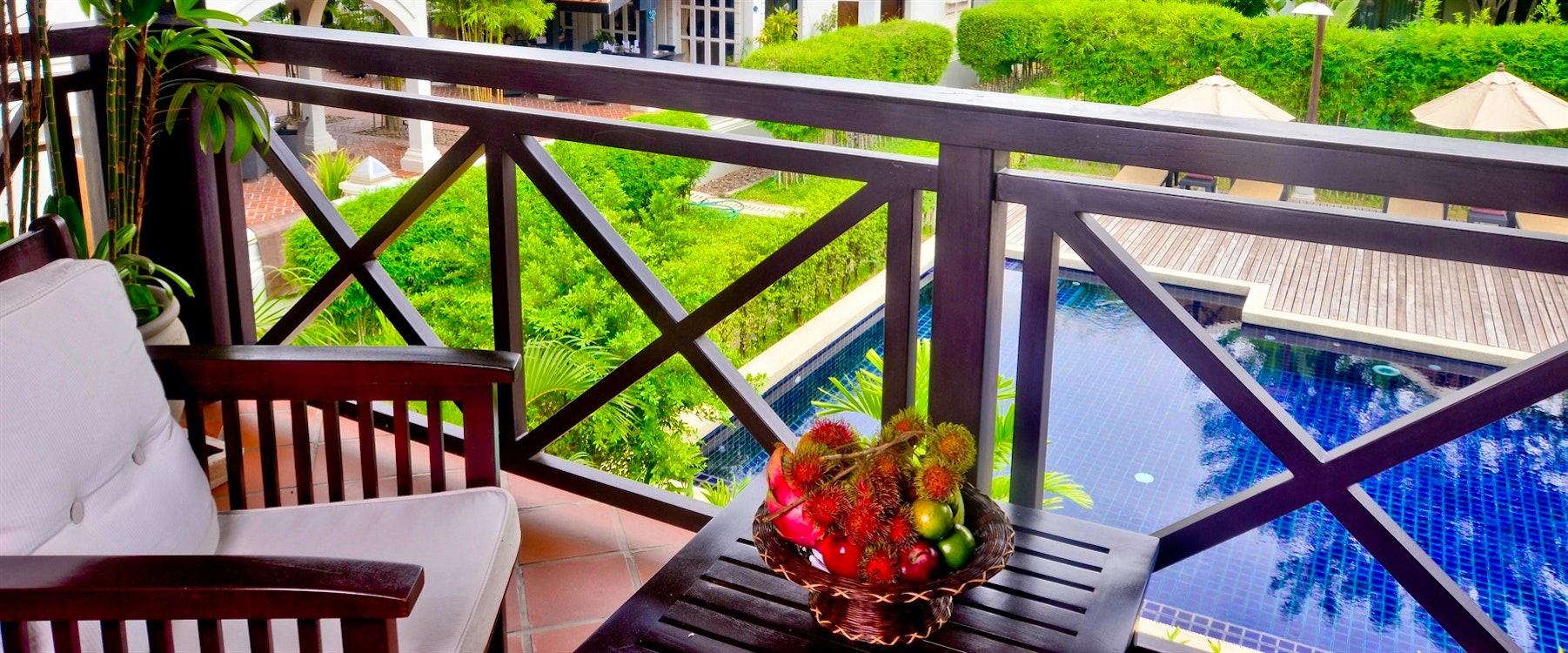 Balcony with Pool View at Ansara, Laos