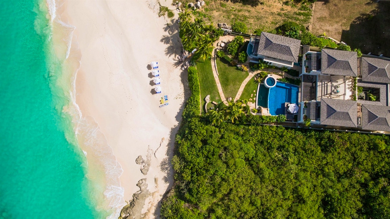 aerial view of nevaeh villa anguilla