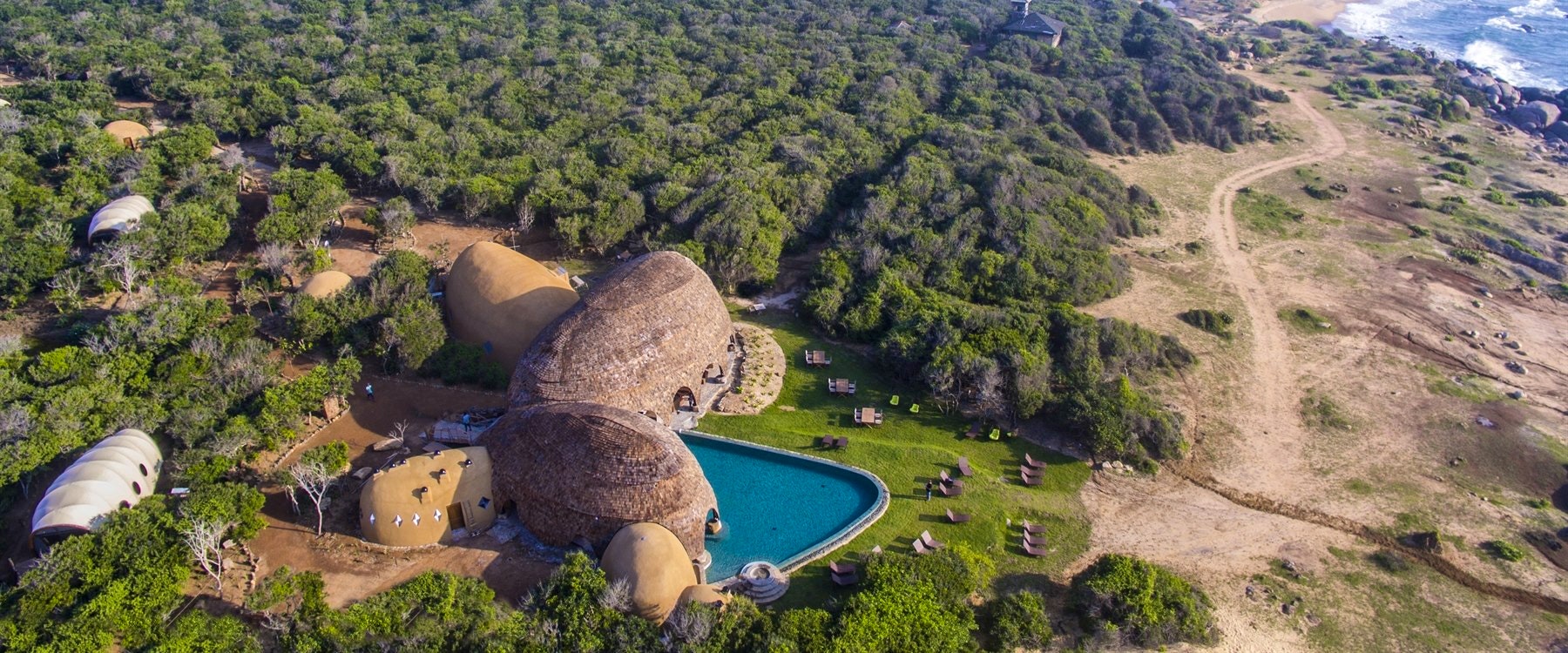 Aerial view of Wild Coast Tented Lodge, Yala National Park