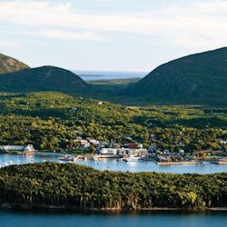 Aerial View of Harborside Hotel, Spa & Marina, Maine