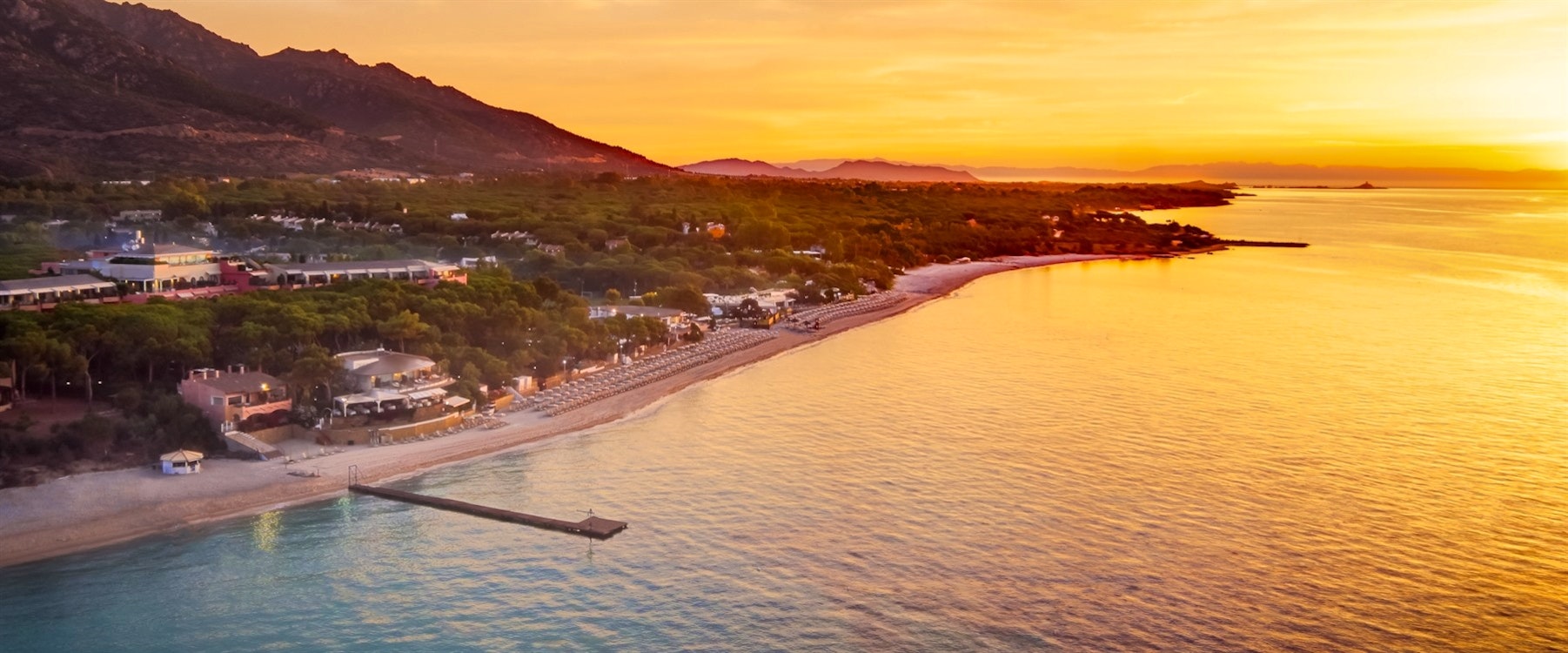 Beach at Sunset at Forte Village Le Dune, Sardinia, Italy 
