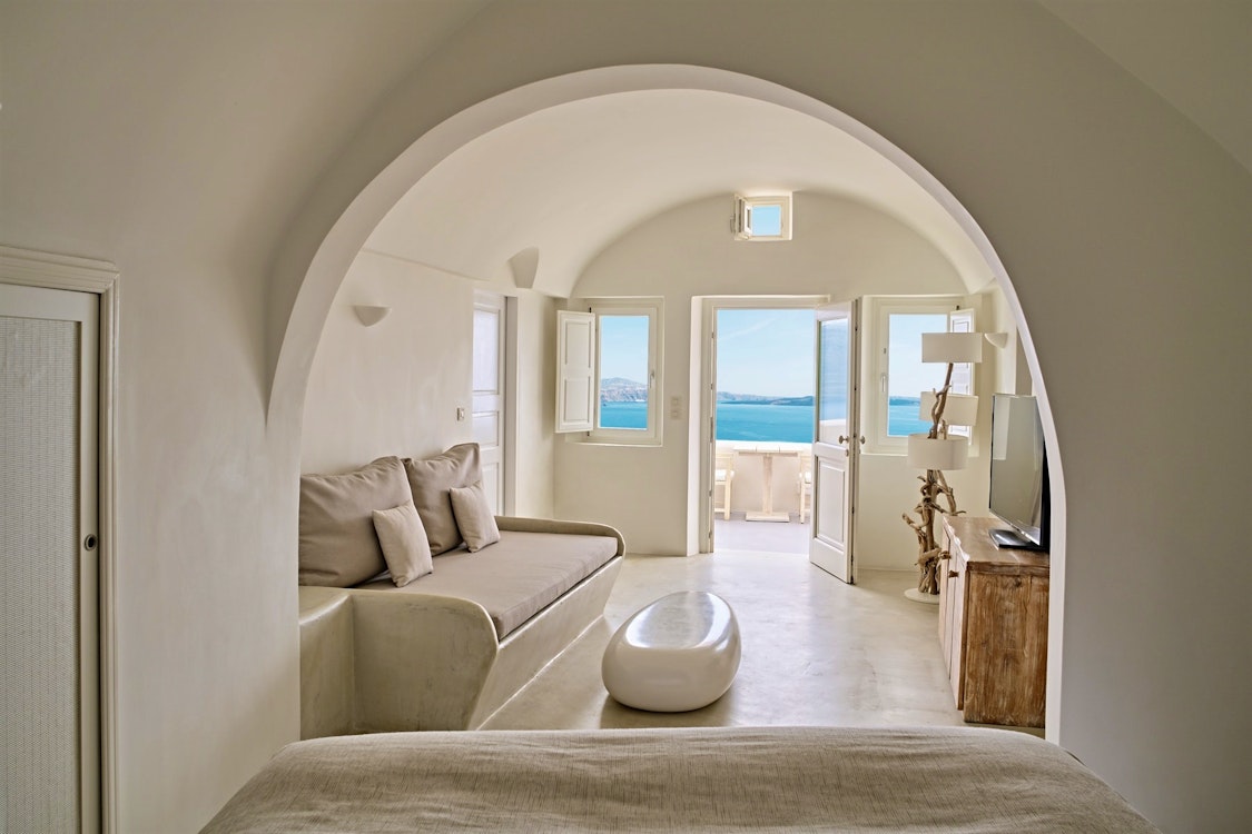 All Senses Suite Living Area, Mystique, Santorini, Greece