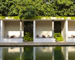 Cabanas at swimming pool at Amangalla, Sri Lanka