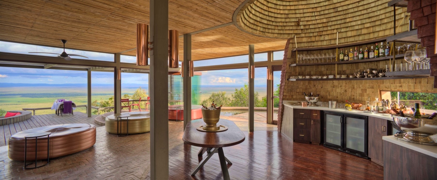 Dining Area at Angama Mara, Masai Mara, Kenya, Africa  