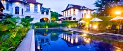 Swimming Pool in the Evening at Ansara, Laos
