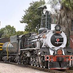 Rovos Rail train arriving, South Africa