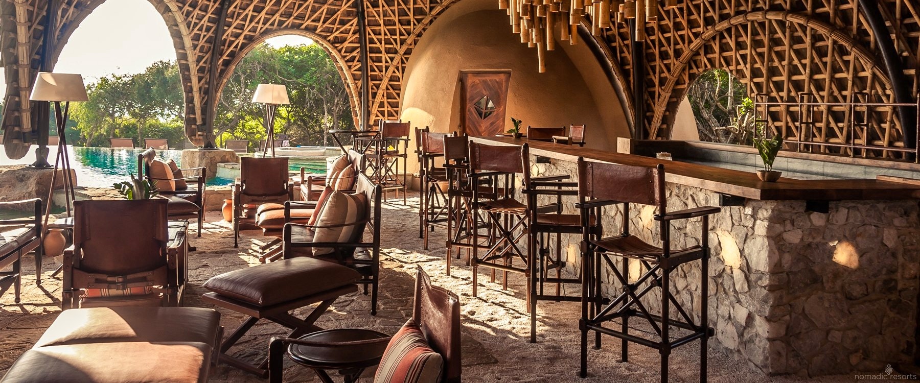 bamboo bar at Wild Coast Tented Lodge, Yala National Park