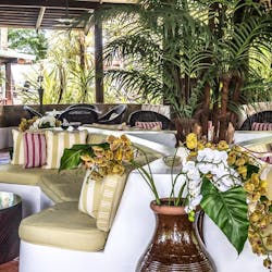 Bamboo lounge at East Winds, St Lucia