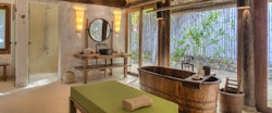 Beach villa bathroom at Six Senses Ninh Van Bay, Vietnam