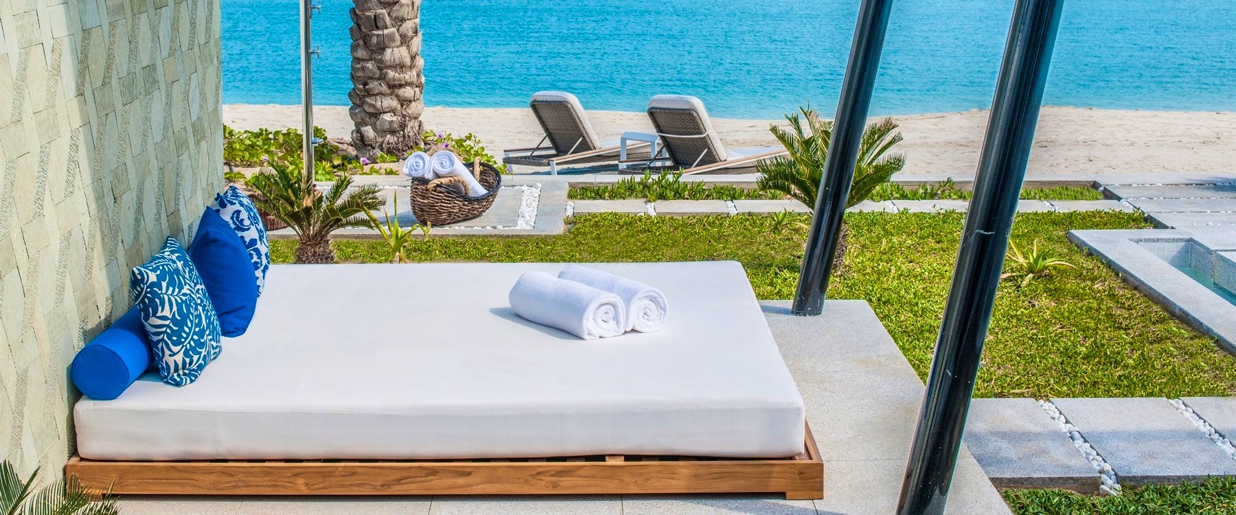 Outside Beach Villa at Zaya Nurai Island 