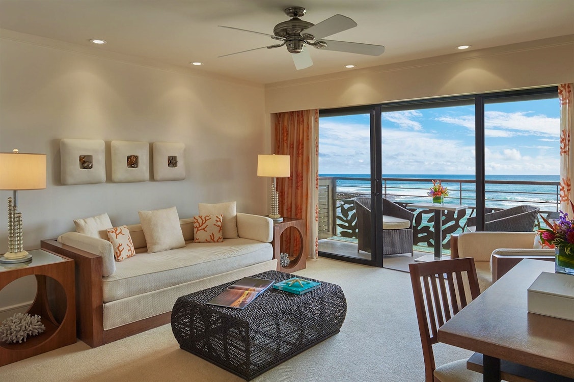 Oceanfront Suite Living Room Koa Kea Hotel & Resort, Hawaii 